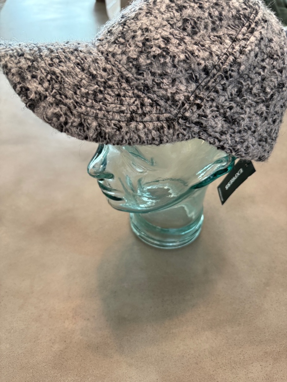😎 Textured Grey Bouclé Baseball Cap